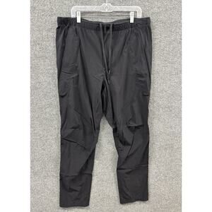 Paskho Women's Black Drawstring Waist Pants Joggers Polyamide 141719 Size XL